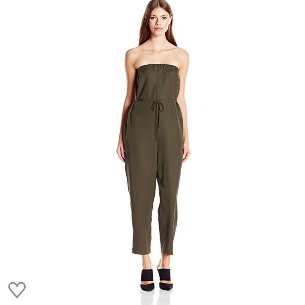 NWT BCBGeneration Strapless Olive Jumpsuit